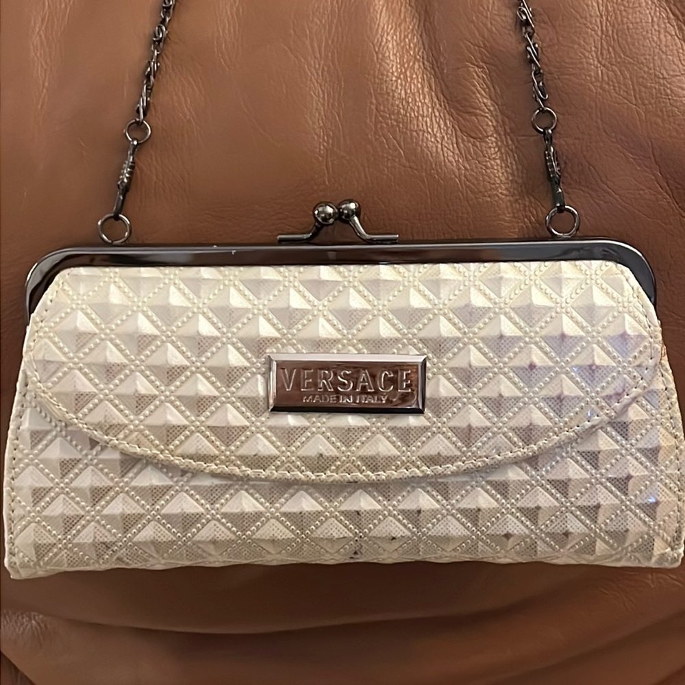 Vintage VERSACE Rockstud in Pearl/Silver Multifunction Crossbody